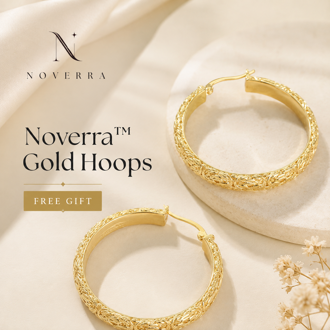 Noverra™ Gold Hoops